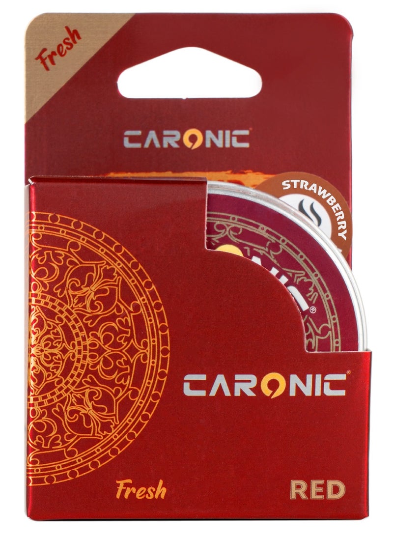 CARONIC Car Air Freshener with Adjustable Lid for Desired Strength for Auto or Home Strawberry Pack Of 3 - Image 3
